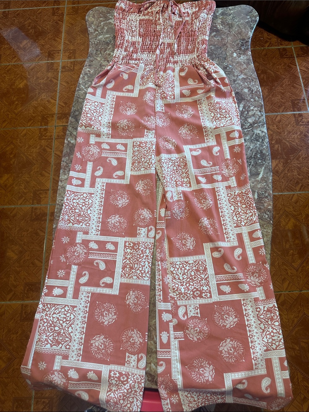 Women’s Pink Patterned Wide-Leg Pants